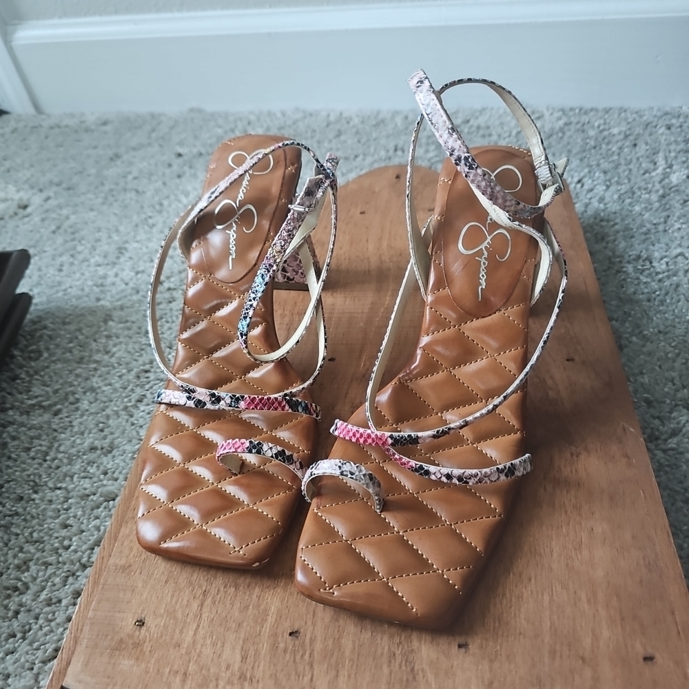 Elegant Snakeskin Strappy Sandals